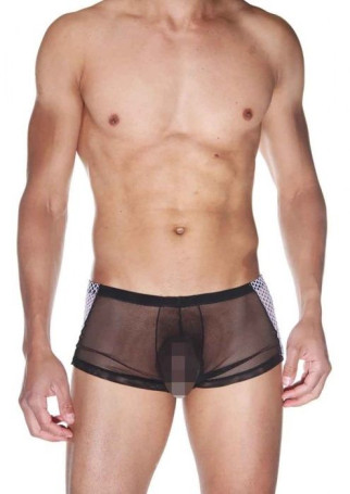 Мужские трусы-боксеры из полупрозрачной сетки - Артикул 369531