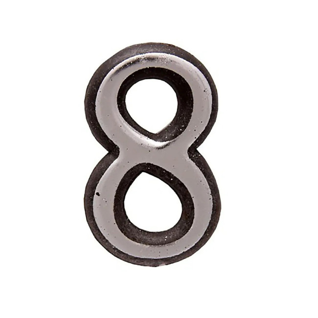 Цифра дверная 8, пластик, хром - Артикул 510311 Цифра дверная 8, пластик, хром - Артикул 510311