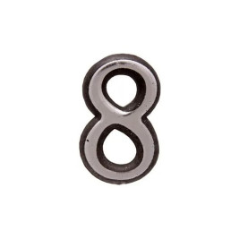 Цифра дверная 8, пластик, хром