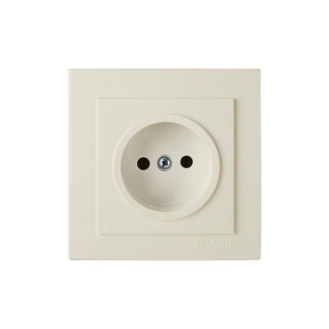 Розетка одноместная без заземления, бежевая Thema NILSON 24121015 - Артикул 24121015