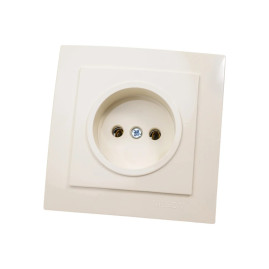 Розетка одноместная без заземления, бежевая Thema NILSON 24121015