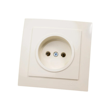 Розетка одноместная без заземления, бежевая Thema NILSON 24121015 - Артикул 24121015