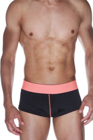 Черные трусы-хипсы на персиковом поясе - Артикул 414208