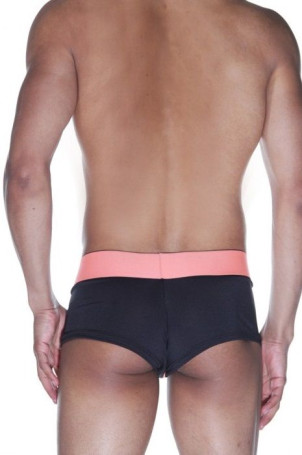 Черные трусы-хипсы на персиковом поясе - Артикул 414208