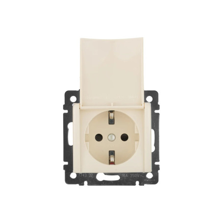 Розетка с заземлением, с крышкой, слоновая кость, Legrand Valena, 774322 - Артикул 774322