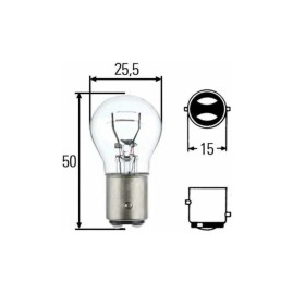 Лампа автомобильная накаливания P21/5W, 24V, 21/5Вт, BAY15d, HELLA - 1 шт