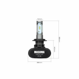 Лампы автомобильные светодиодные H7, 12/24V, 18W, 6000К, 4000LM, MASUMA- 2 шт