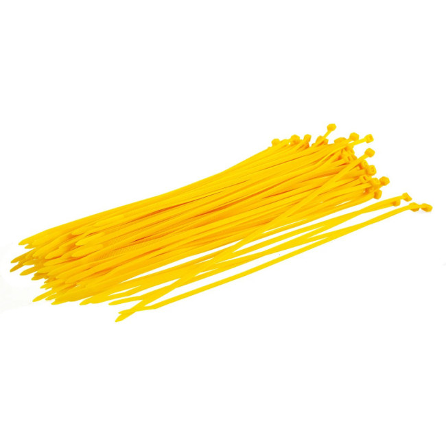 Хомуты, 150 х 2,5 мм, пластиковые, желтые, 100 шт. - Артикул 4550611 Хомуты, 150 х 2,5 мм, пластиковые, желтые, 100 шт. - Артикул 4550611