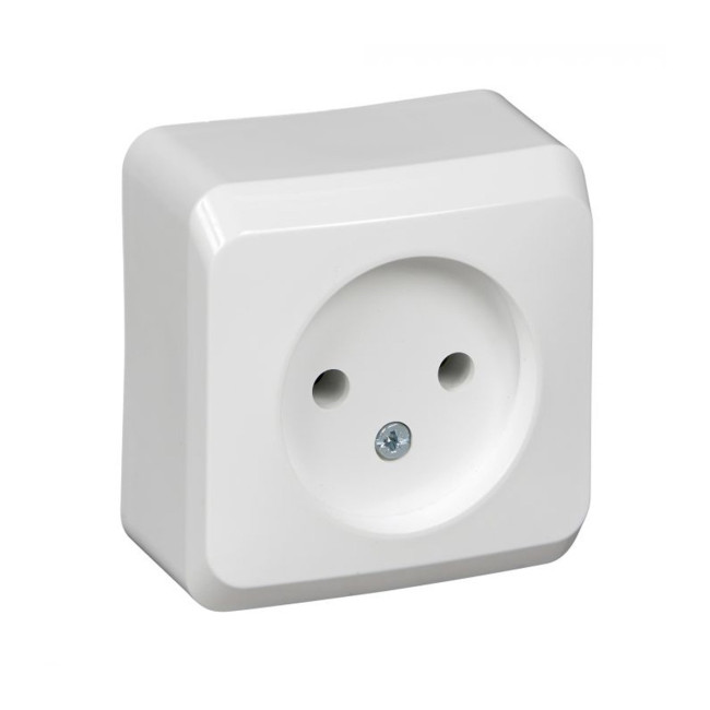 Розетка электрическая без заземления Schneider Этюд (белый) 16А - Артикул PA16-001B