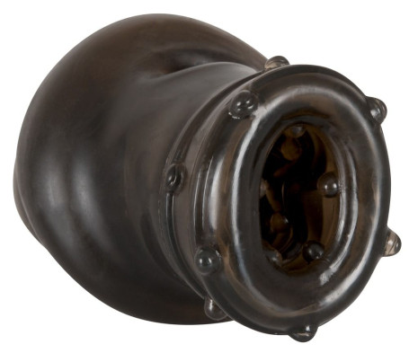 Насадка на пенис Rebel smoke с рёбрышками и отверстием под мошонку - Артикул 72913