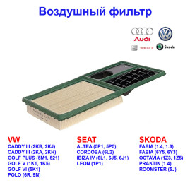 фильтр воздушный! Skoda Fabia/Octavia, VW Jetta/Polo 1.4/1.6 09>