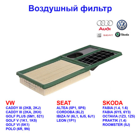 фильтр воздушный! Skoda Fabia/Octavia, VW Jetta/Polo 1.4/1.6 09> - Артикул 036129620J_VAG