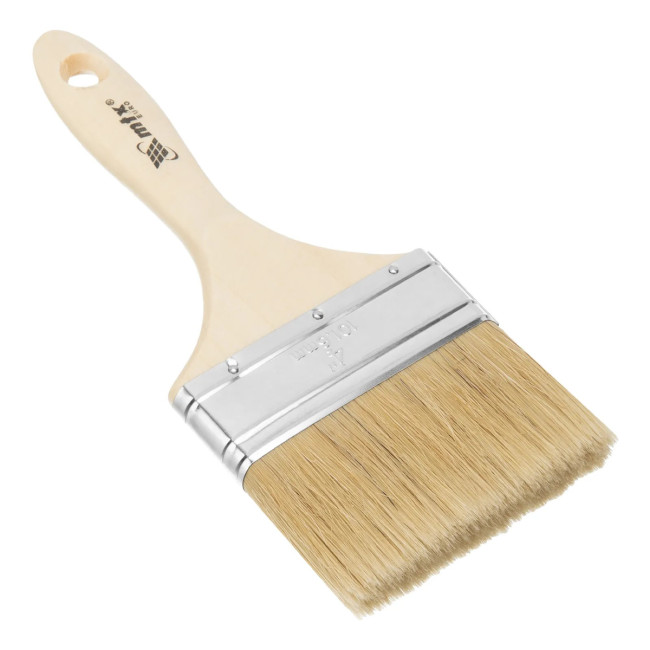 Кисть плоская, натуральная щетина, деревянная ручка 100 мм Euro - Артикул 8305711 Кисть плоская, натуральная щетина, деревянная ручка 100 мм Euro - Артикул 8305711