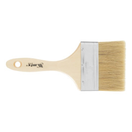 Кисть плоская, натуральная щетина, деревянная ручка 100 мм Euro