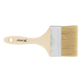 Кисть плоская, натуральная щетина, деревянная ручка 100 мм Euro