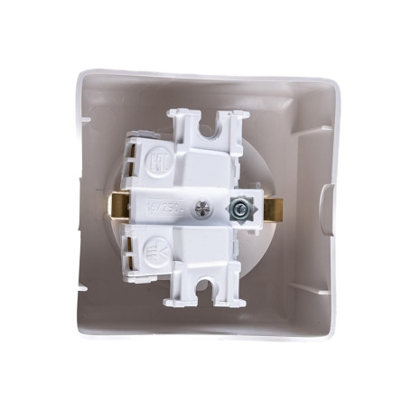 ХИТ О/У РОЗЕТКА с заземлением без шторок 16А, 250В, БЕЛЫЙ. Россия - Артикул RA16-133-B