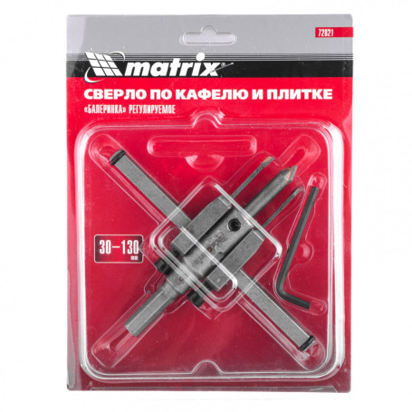 Сверло по кафелю и плитке, регулируемое "Балеринка", 30-130 мм - Артикул 7282111