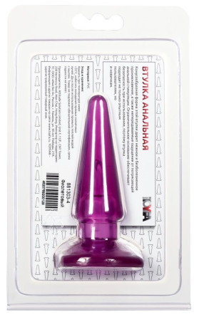 Фиолетовая анальная пробка BUTT PLUG - 9,5 см. - Артикул 3645
