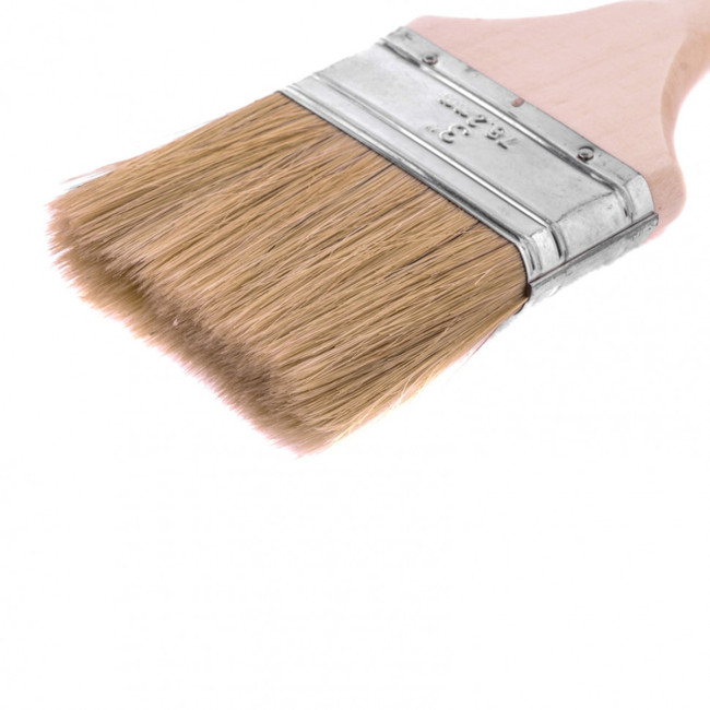 Кисть плоская, натуральная щетина, деревянная ручка 75 мм Euro - Артикул 8305611 Кисть плоская, натуральная щетина, деревянная ручка 75 мм Euro - Артикул 8305611