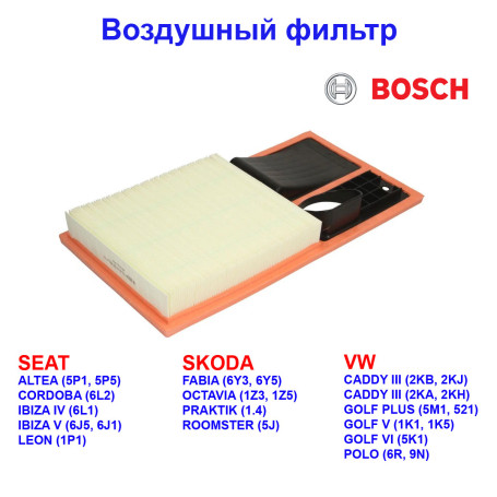 фильтр воздушный! Skoda Fabia, VW Golf 05> - Артикул F026400035_BCH