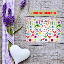 Мини открытка - карточка &quot;Яркие рисованные цветы&quot;, бирка для подарков, односторонние, 20 шт