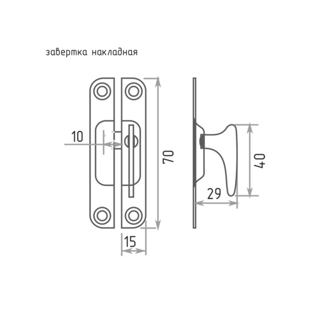 Завертка накладная ЗD 2, белая - Артикул 9150411 Завертка накладная ЗD 2, белая - Артикул 9150411