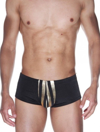Мужские трусы-хипсы с золотистыми полосками - Артикул 420388