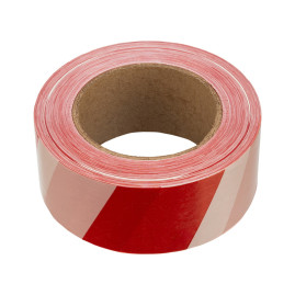 Лента сигнальная оградительная 50х200 м красно-белая