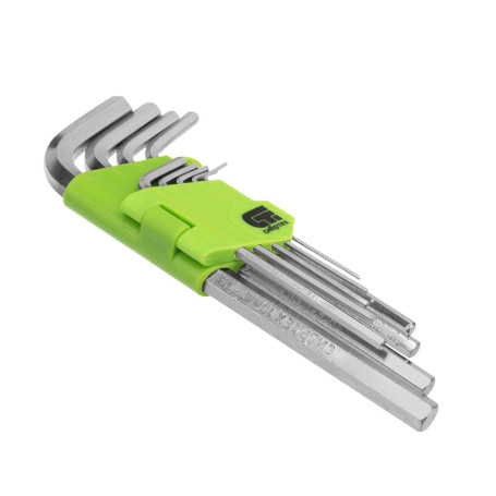 Набор ключей имбусовых (шестигранников) HEX, 1,5-10 мм, 45x, закаленные, 9 шт, удлиненные - Артикул 1231811