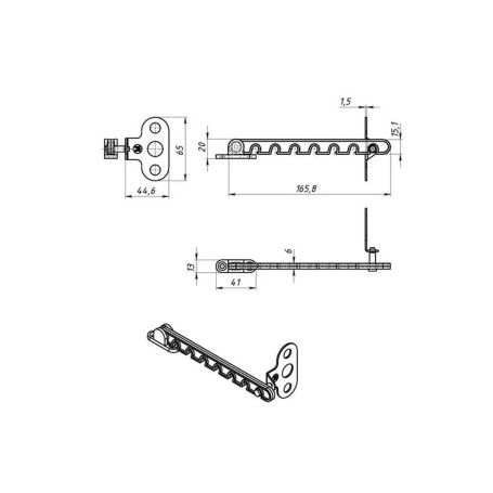 Ограничитель открывания окна, белый, L-165 мм - Артикул 823844