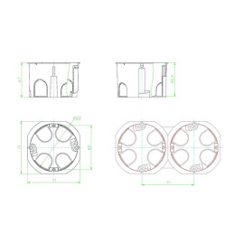 Подрозетник для гипсокартона 5 шт