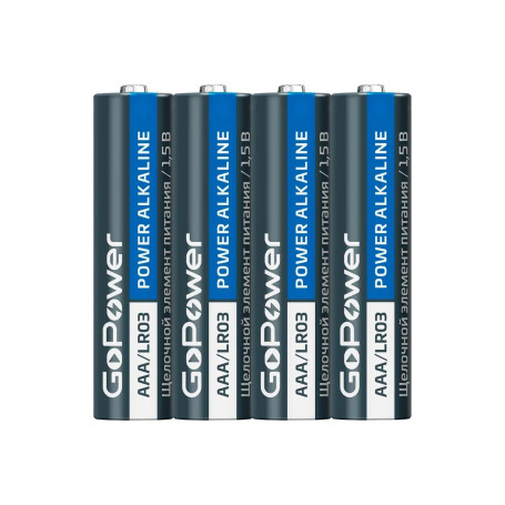 Батарейка ААA (мизинчиковые), Super Power, LR03, Alkaline 1.5V, GoPower - Артикул 135550