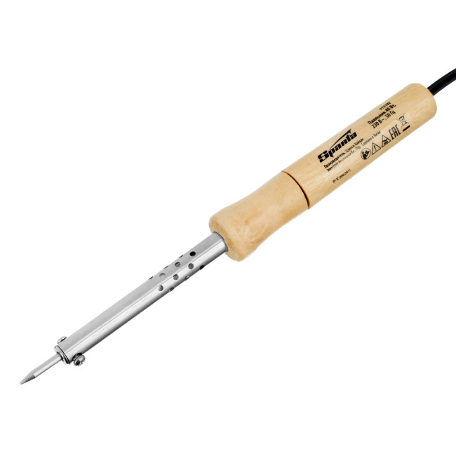 Паяльник с ручкой из дерева, 40 Вт, 220 В. - Артикул 91310211 Паяльник с ручкой из дерева, 40 Вт, 220 В. - Артикул 91310211