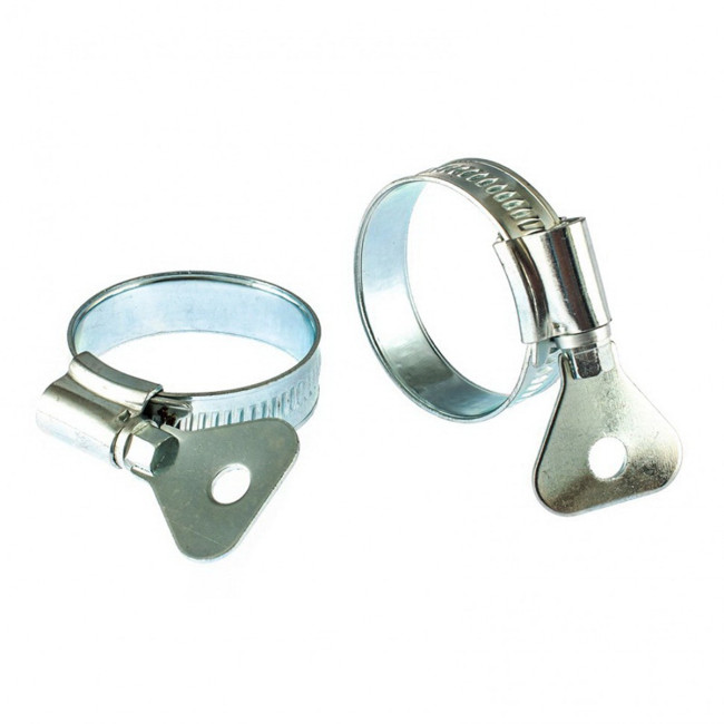 Хомуты металлические 12-20 мм, ширина 10 мм , с метал. ключом, 2 шт. - Артикул 47649711