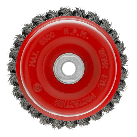 Щетка для УШМ, 125 мм, М14, &quot;чашка&quot;, крученая проволока 0,5 мм - Артикул 7462711