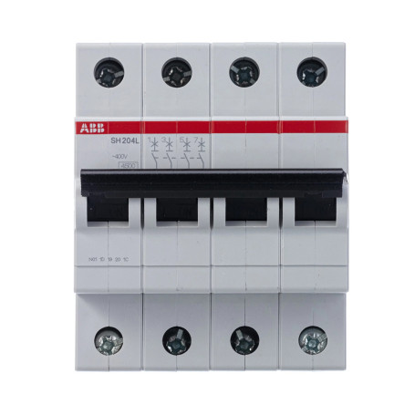 Автоматический выключатель SH204L, 4 полюс, 6A, тип C, ABB - Артикул SH204LC6
