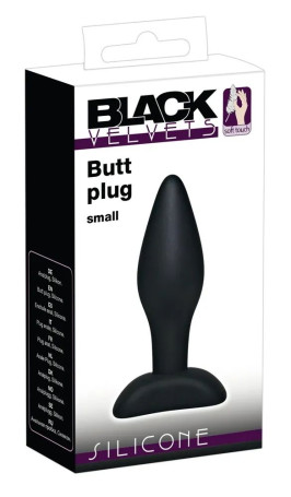 Чёрный анальный стимулятор Silicone Butt Plug Small - 9 см. - Артикул 54448