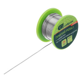 Припой с канифолью, D 1 мм, 25 г, POS61, на пластмассовой катушке.