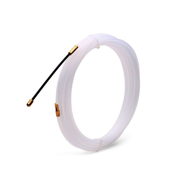 Протяжка кабельная, 5м, нейлон, d 3мм, латунный наконечник, заглушка. - Артикул 27-1105 Протяжка кабельная, 5м, нейлон, d 3мм, латунный наконечник, заглушка. - Артикул 27-1105