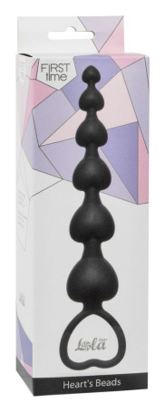 Чёрная анальная цепочка Heart s Beads Black - 18 см. - Артикул 75585