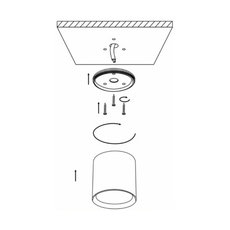 Светильник потолочный накладной (трековый) GX53 ART BLACK EKS - Артикул ART-GX53-BLACK