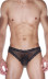 Мужские трусы-бразилиана с кружевной отделкой - Артикул 423072