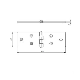 Петля карточная 128х40, цинк, 2 шт.