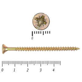 Саморез универсальный, желтый, 3.5х45 мм, 25 шт
