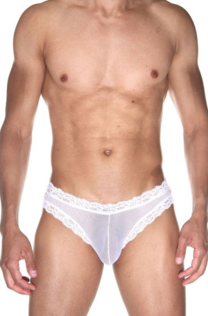 Белые полупрозрачные трусы-бразилиана - Артикул 423078