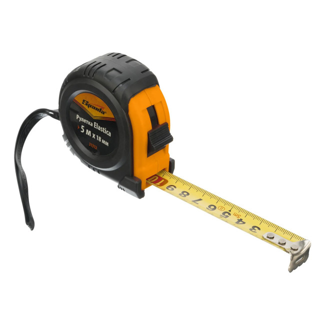 Рулетка Elastica, 5 м х 18 мм, обрезиненный корпус Sparta - Артикул 3131212 Рулетка Elastica, 5 м х 18 мм, обрезиненный корпус Sparta - Артикул 3131212