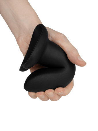 Черный нереалистичный дилдо Emotional Plus на присоске - 13 см. - Артикул 587799