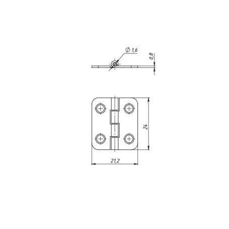 Петля карточная 22х24, цинк, 2 шт. - Артикул 9154511