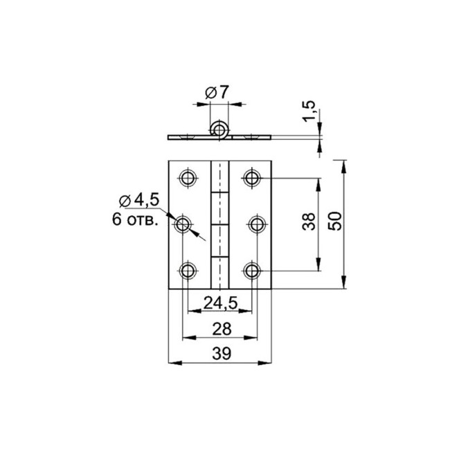 Петля карточная 50х40, цинк, 2 шт. - Артикул 9154611 Петля карточная 50х40, цинк, 2 шт. - Артикул 9154611
