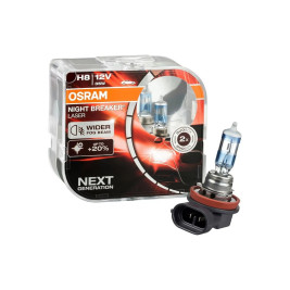 Лампа автомобильная галогеновая H11, 12V, 55Вт, +150% света, NIGHT BREAKER LASER, Osram - 2 шт